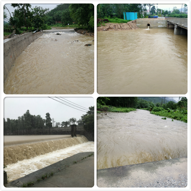 連日強降水，全鎮各河道山塘水庫水壩水位上漲