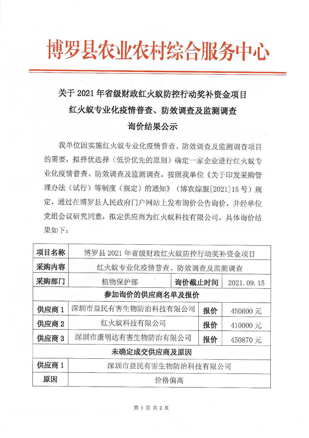 關于2021年省級財政紅火蟻防控行動獎補資金項目紅火蟻專業(yè)化疫情普查、防效調查及監(jiān)測調查詢價結果公示_頁面_1.jpg