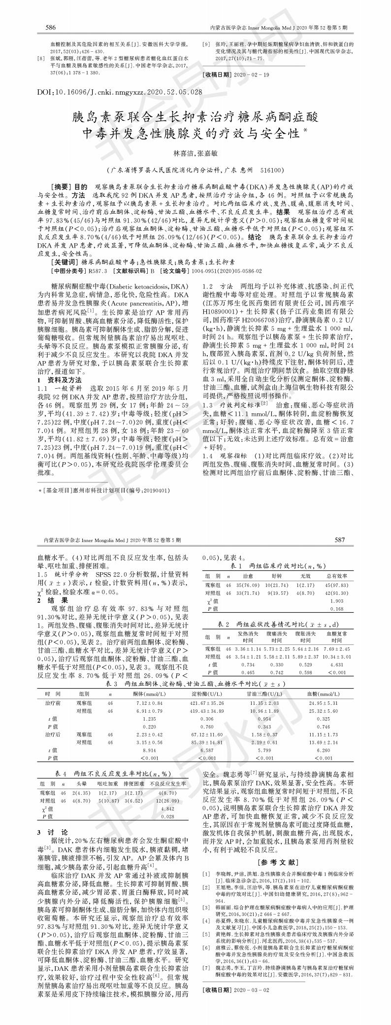 胰島素泵聯(lián)合生長抑素治療糖尿病酮癥酸中毒并發(fā)急性胰腺炎的療效與安全性-林喜潔_00.jpg